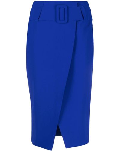 La Petite Robe Chiara Boni Azurial Skirt With Bouckle - Blue