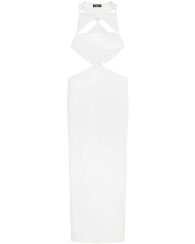 Versace Techno Bonded Granite` Gown - White