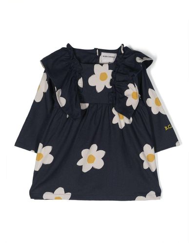 Bobo Choses Baby Big Flower All Over Ruffle Woven Dress - Blue