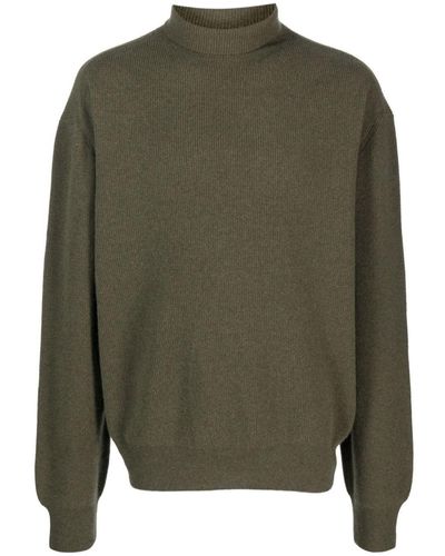 Lemaire Ribbed Roll-neck Sweater - Green