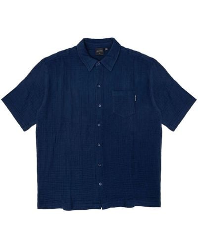 Daily Paper Enzi Seersucker Short Sleeves Shirt - Blue