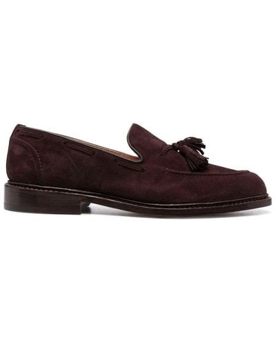 Tricker's Laced Suede Shoes - Brown
