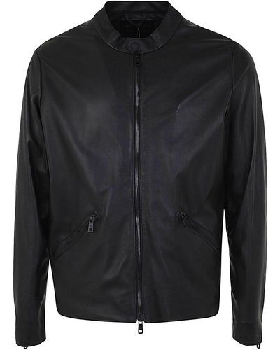 Giorgio Brato Leather Biker Jacket - Black