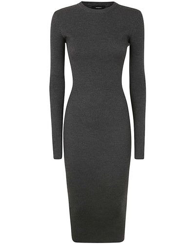 Wardrobe NYC Ribbed Long Sleeve Dress - Black