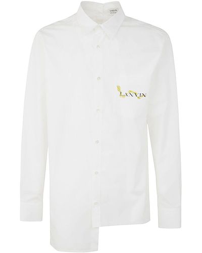 Lanvin Cny Long Sleeve Asymmetric Shirt Clothing - White