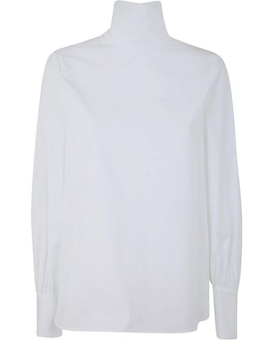 Alberto Biani 's White High Neck Shirt| Bernardellistores.com