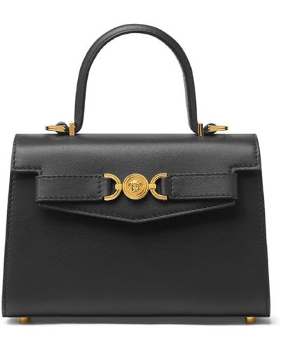 Versace Small Top Handle Calf Leather - Black