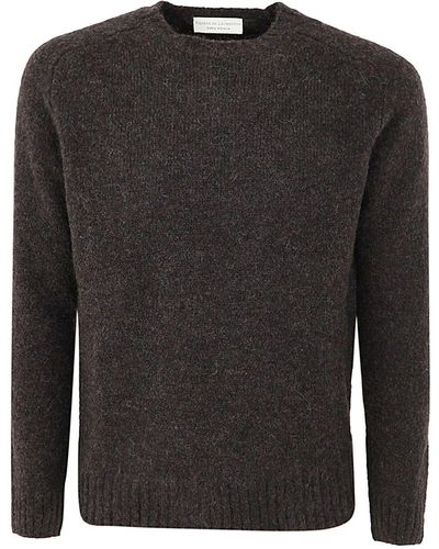 FILIPPO DE LAURENTIIS Hammer Long Sleeve Round Neck Pullover - Black