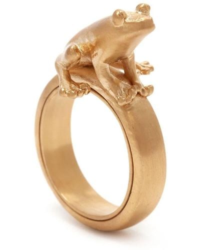 JW Anderson Frog Brushed Ring - Metallic