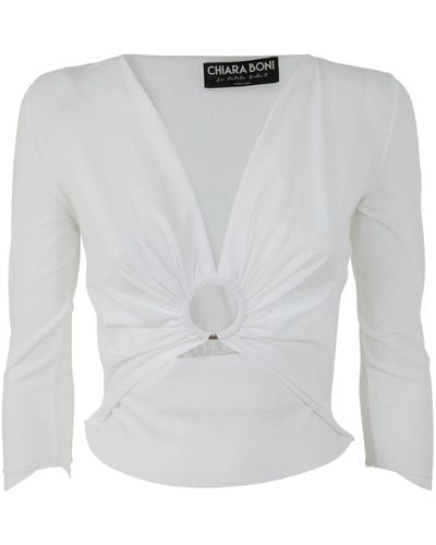 La Petite Robe Di Chiara Boni Long Sleeve Top - White