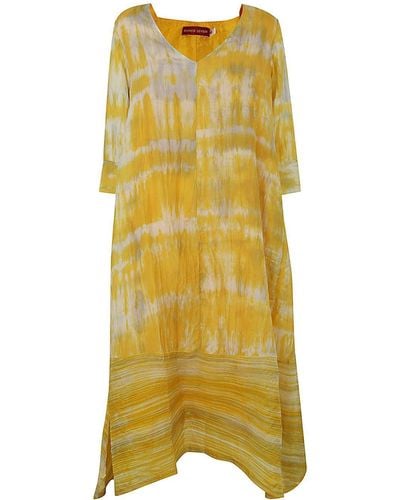 BIANCO LEVRIN Midi Dress Silk 125cm - Yellow