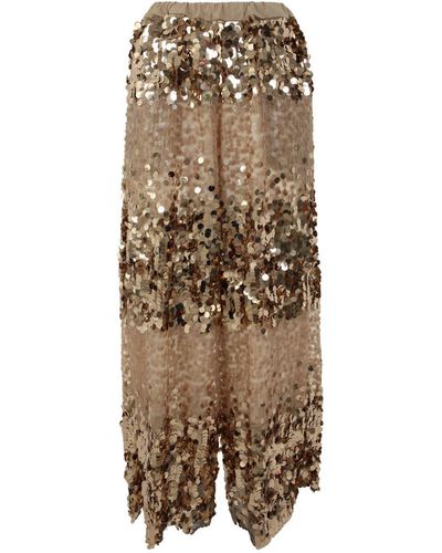 Antonio Marras Wide Leg Patterned Palazzo Trousers - Natural