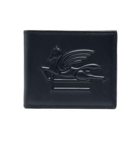 Etro Pegaso-motif Leather Wallet - Blue