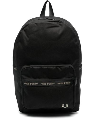 Fred Perry Embroidered-logo Backpack - Black