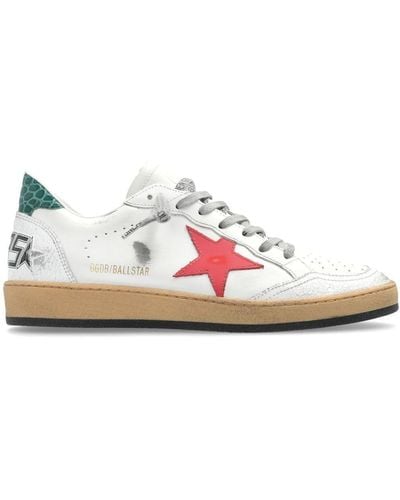 Golden Goose Ballstar Leather Upper And Star Crack Toe And Spur Cocco Printed Heel - Pink