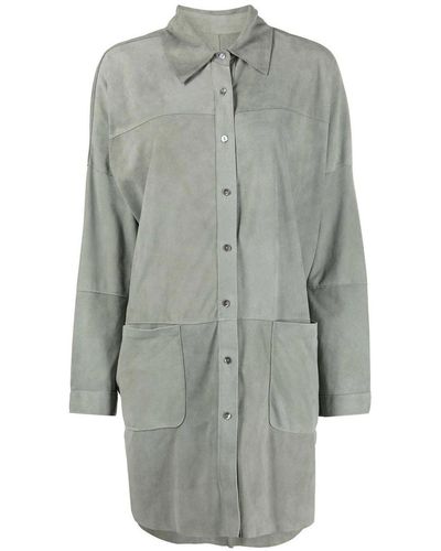 Giorgio Brato Oversized Leather Shirt - Gray