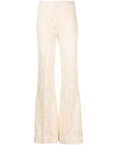 Twin Set Flared Laced Trousers - Natural