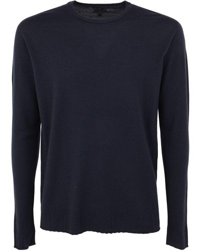 MD75 Wool Round Neck Pullover - Blue