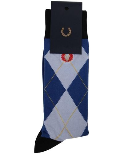 Fred Perry Argyle Socks: Cotton - Blue