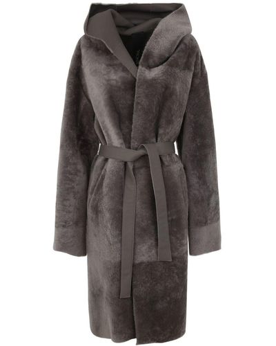 Blancha Shearling Coat - Gray