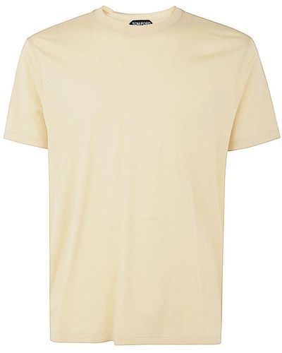 Tom Ford Cut And Sewn Crew Neck T-shirt Clothing - Natural