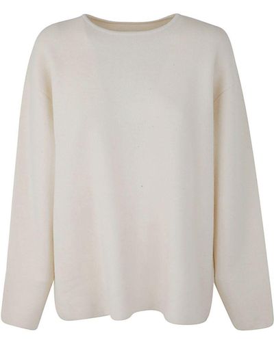 Oyuna Knitted Sculpted Jumper - White