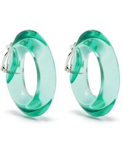 Monies Flotti Clip-on Hoop Earrings - Green