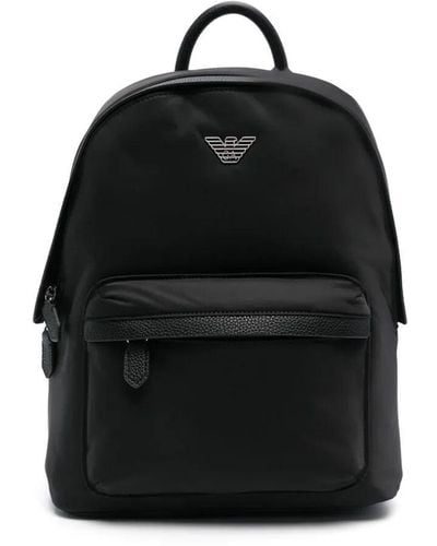 Emporio Armani Logo-plaque Backpack - Black