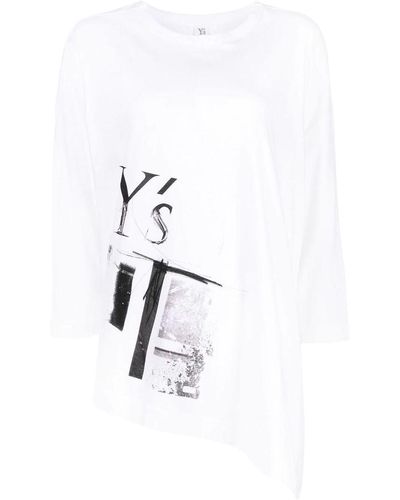 Y's Yohji Yamamoto T-shirt Drape Asymmetry - White
