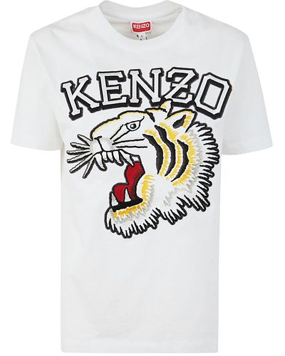 KENZO Tiger Varsity Loose T-shirt Clothing - White