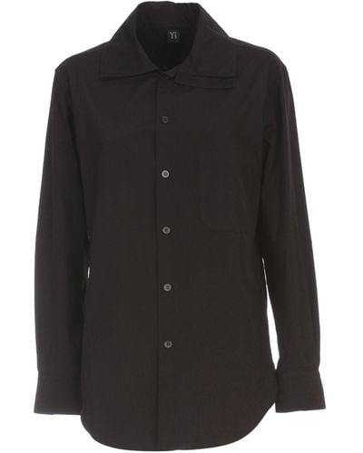 Y's Yohji Yamamoto Black Plain Shirt