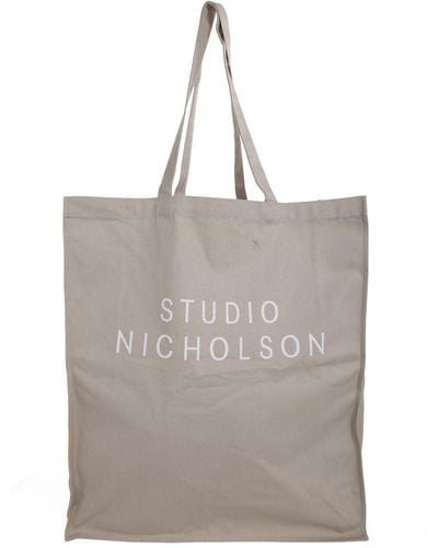 Studio Nicholson Tote Bag: Large Cotton - Grey