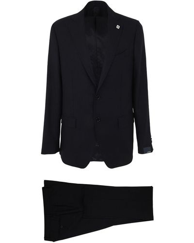 Lardini Wool Pantsuits: Kosmo Drop - Black