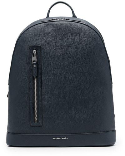 Michael Kors Logo-plaque Leather Backpack - Blue