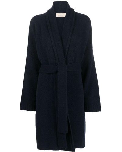 Gentry Portofino Tied-waist Knitted Coat - Blue