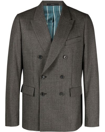 Paul Smith Double-breasted Wool Blazer - Gray