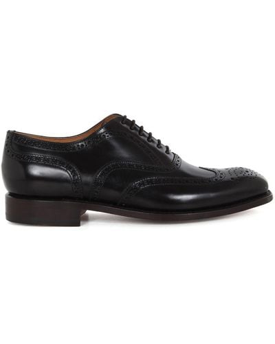 BERWICK  1707 Laced Leather Shoes - Black