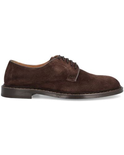 BERWICK  1707 Waxy Lace Up Shoes - Brown