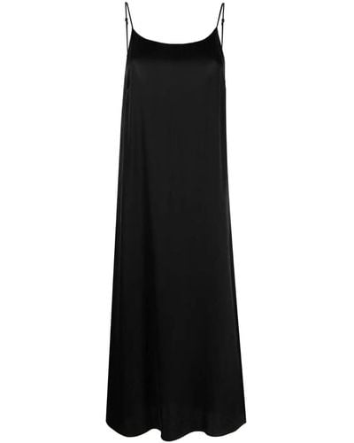 Uma Wang Silk Midi Slip Dress - Black