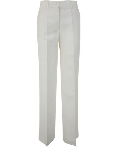 P.A.R.O.S.H. Viscose & Linen Trousers - Grey