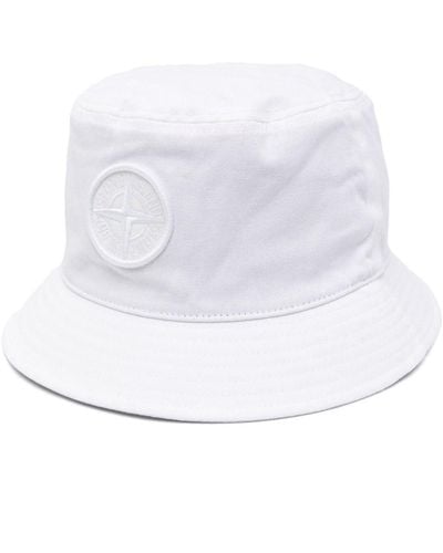 Stone Island Compass-motif Bucket Hat - White