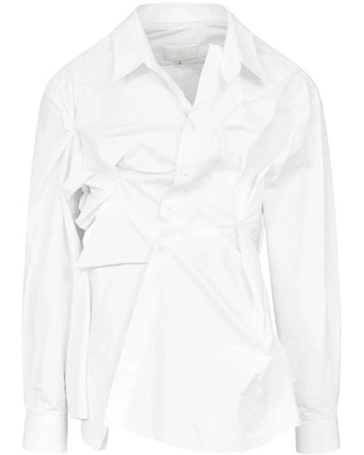 Maison Margiela Pleated Cotton Shirt - White