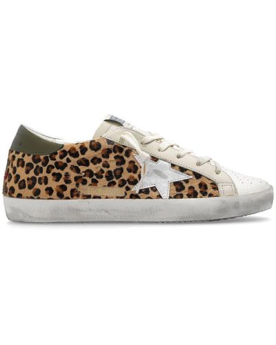 Golden Goose Super-Star Classic With List Horsy Upper Fabric Toe Laminated Star Leather Heel - Brown