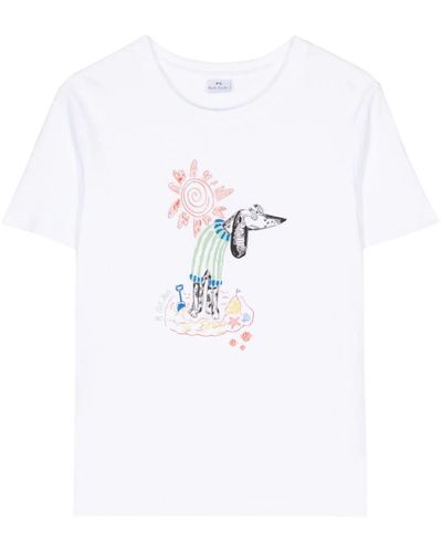 PS by Paul Smith Illustration-style Print T-shirt - White