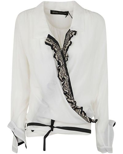 Ibrigu Crossed Shirt With Rouches - White