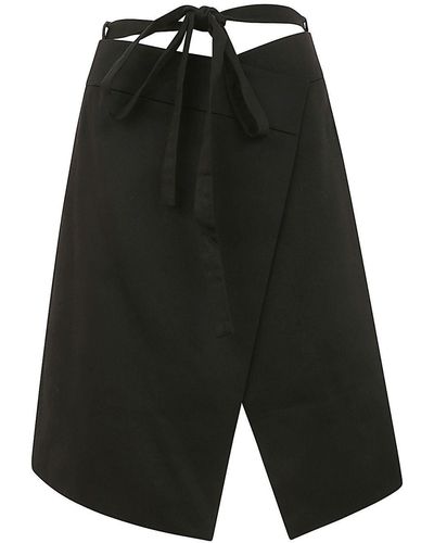 Patou Wrap Midi Skirt - Black