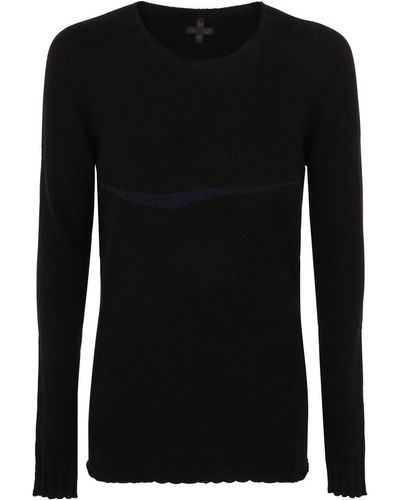 MD75 Wool Cashmere Pullover With Inlay Detail - Black