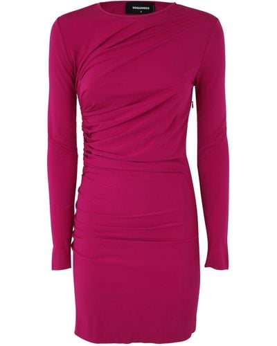DSquared² Mini Dresses: Shirred Style - Pink