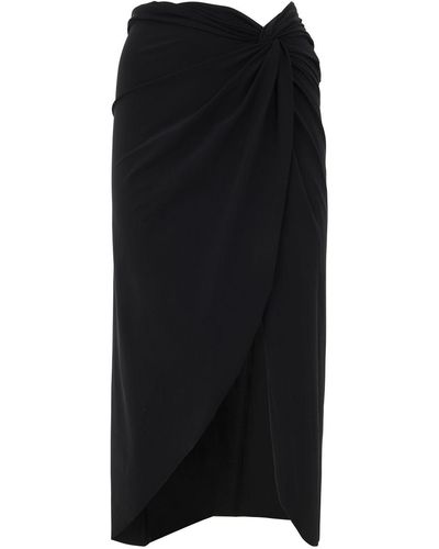 La Petite Robe Chiara Boni Straight Wrap Skirt - Black