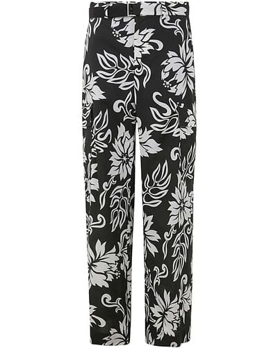 Sacai All-over Printed Belted Pants - Black